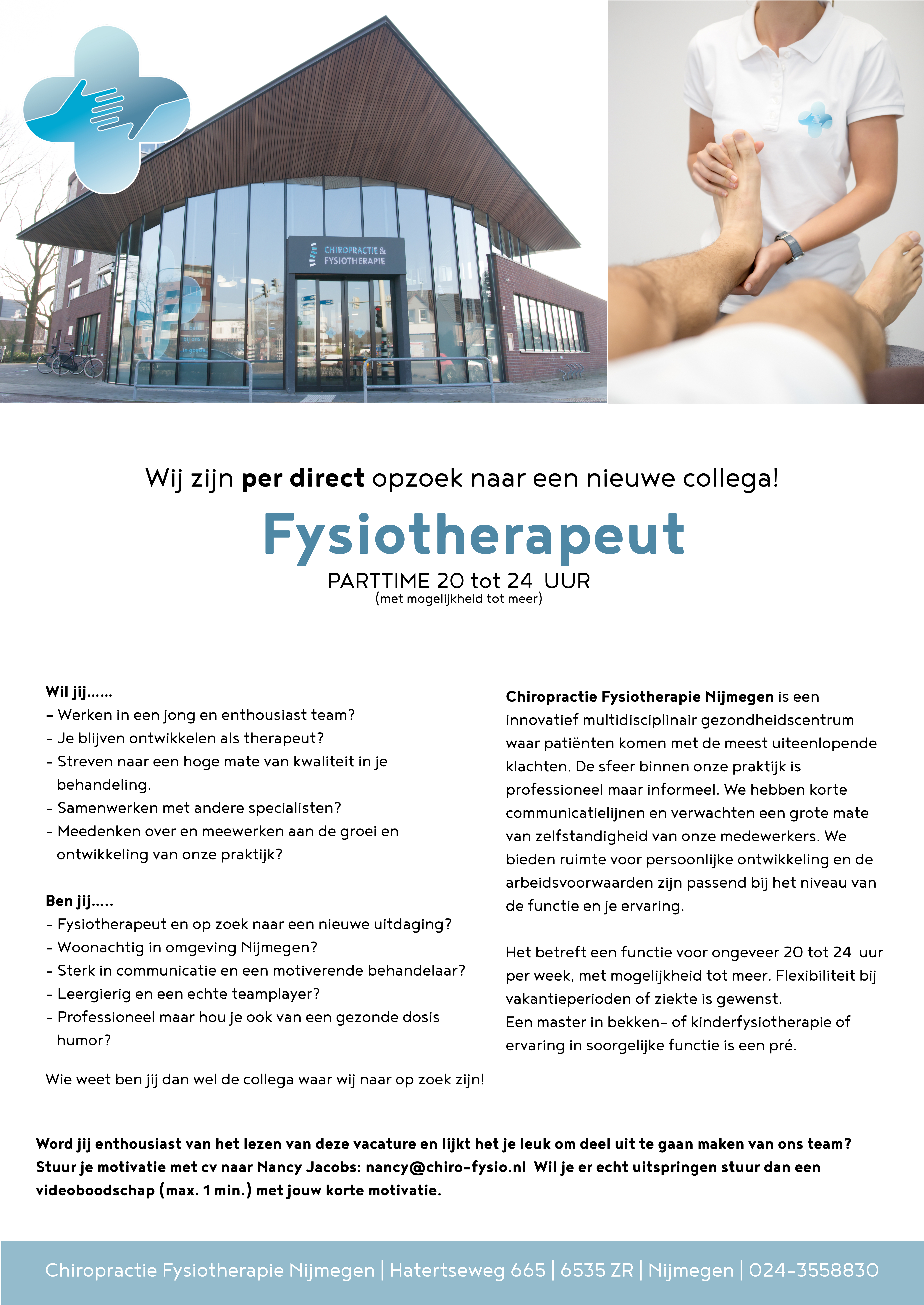 Vacature Fysiotherapeut NL